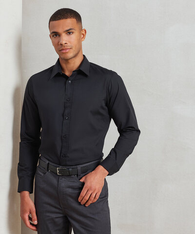 Poplin fitted long sleeve shirt - Premier