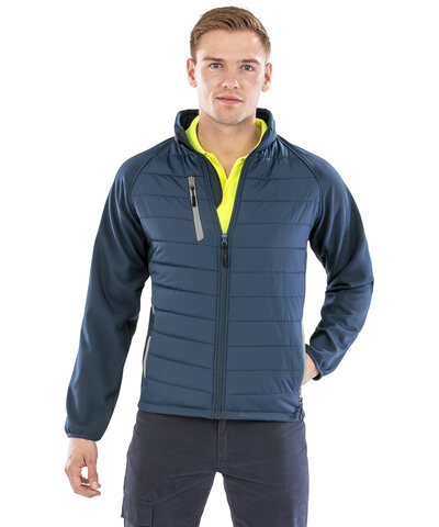 Black compass padded softshell jacket - Result