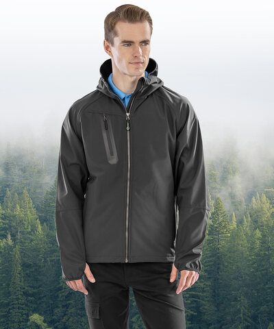 3-layer recycled printable casual hooded softshell