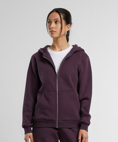 Women's fluffy zip hoodie