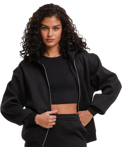 Women's loose-fit zip hoodie
