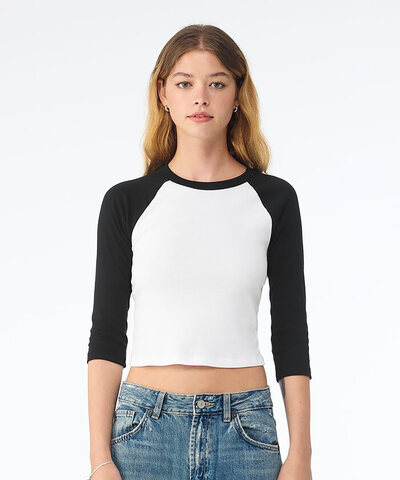 Women's micro rib 3/4 raglan baby t-shirt