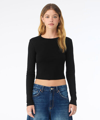 Women's micro rib long sleeve baby t-shirt