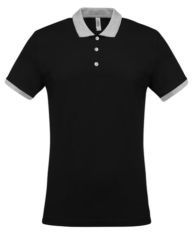 Two-tone pique polo shirt