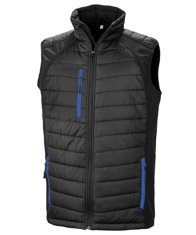 Black compass padded softshell gilet - Result