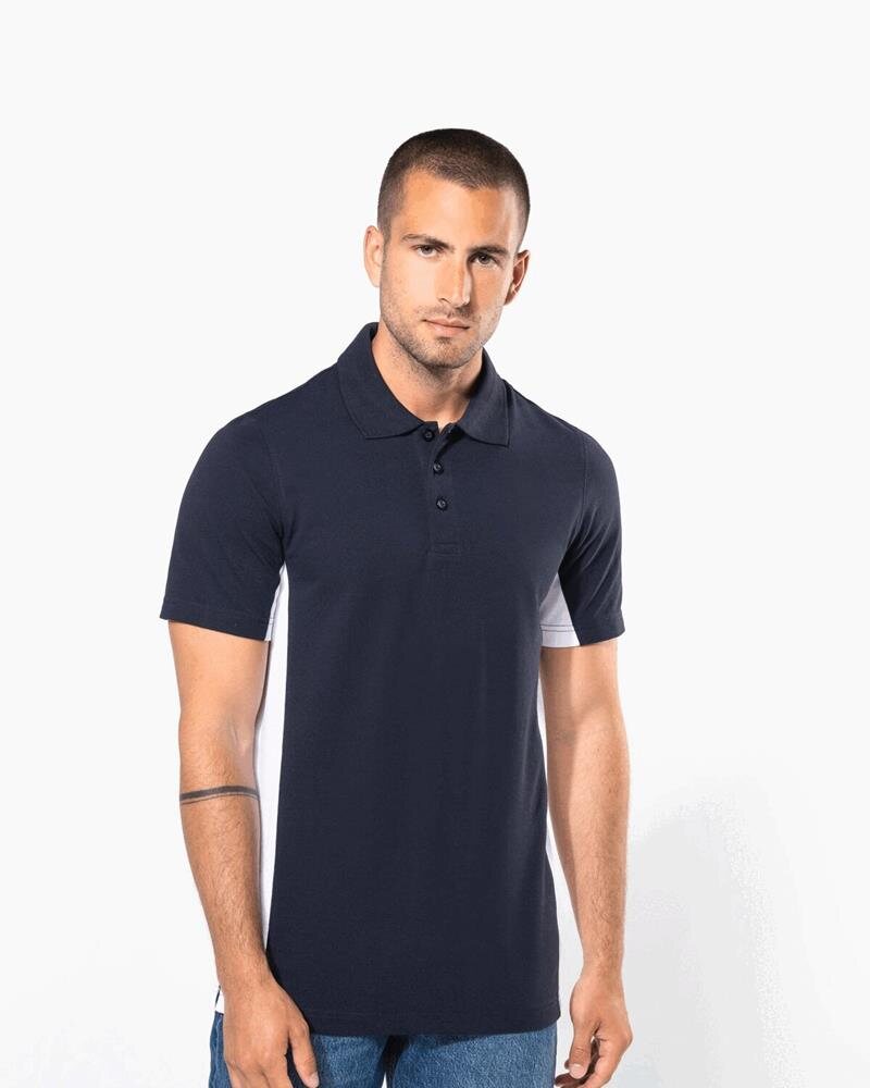 Flags short sleeve bi-colour polo shirt